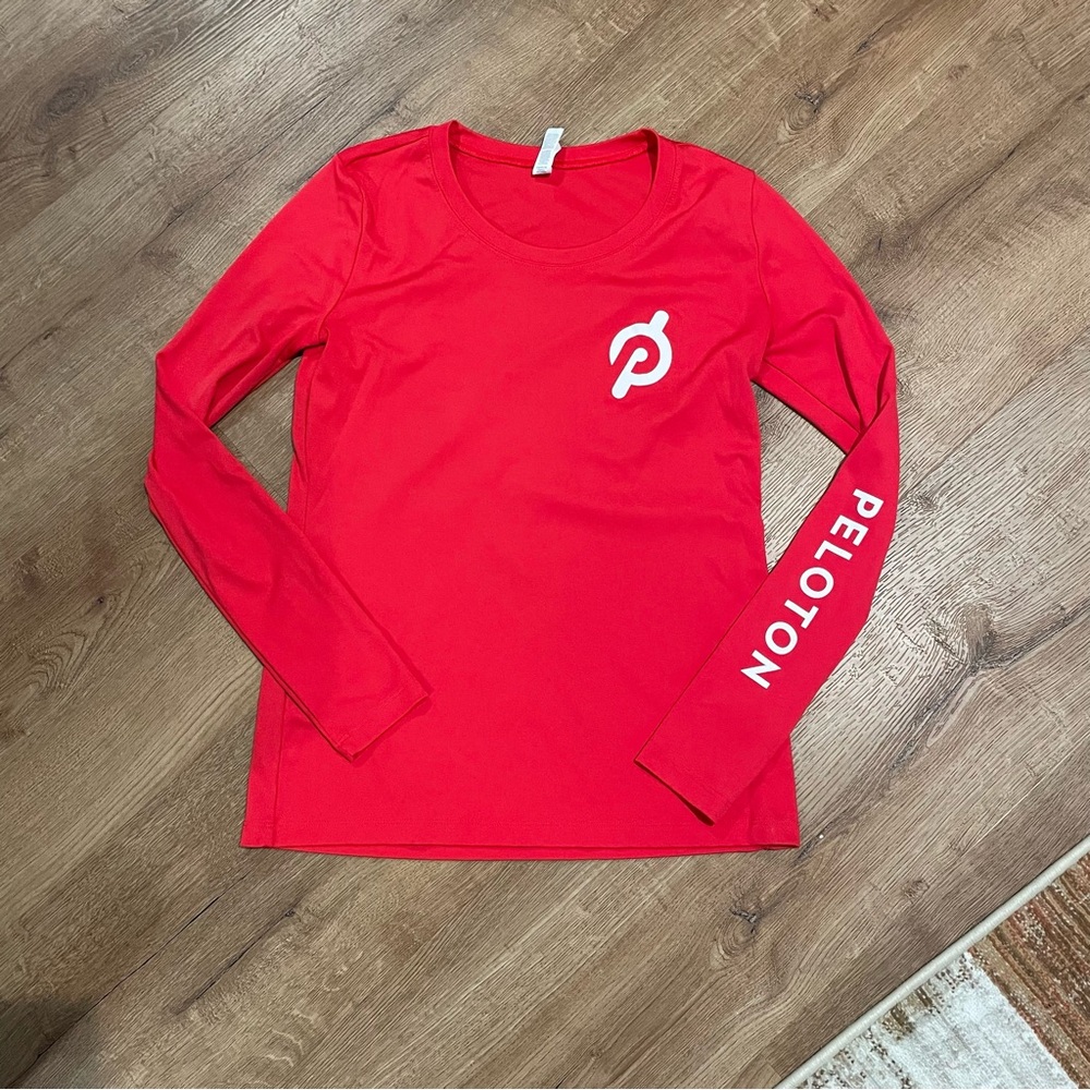 Peloton long sleeve red tee